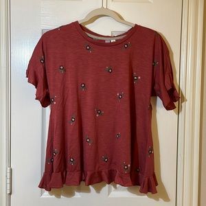 Francesca’s Rust Floral Top